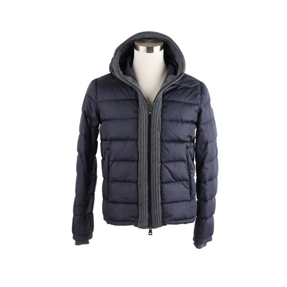 $1,790 Moncler Canut Down-Filled Coat SZ 2/Medium Navy MINT - Picture 1 of 8